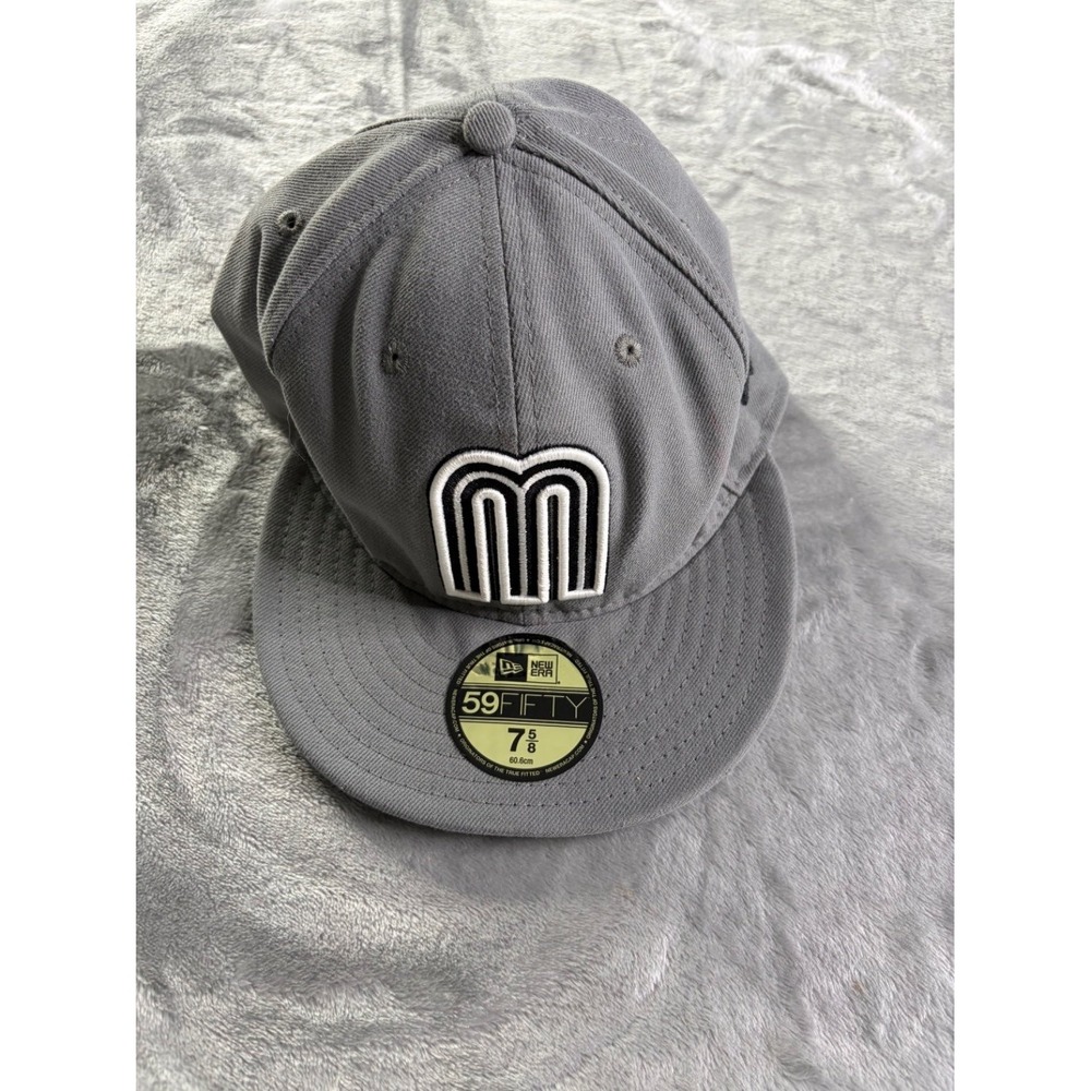 New Era 59 Fifty Unisex Fitted Hat 7 5/8 Gray Polyester 59 World‎ Mexico